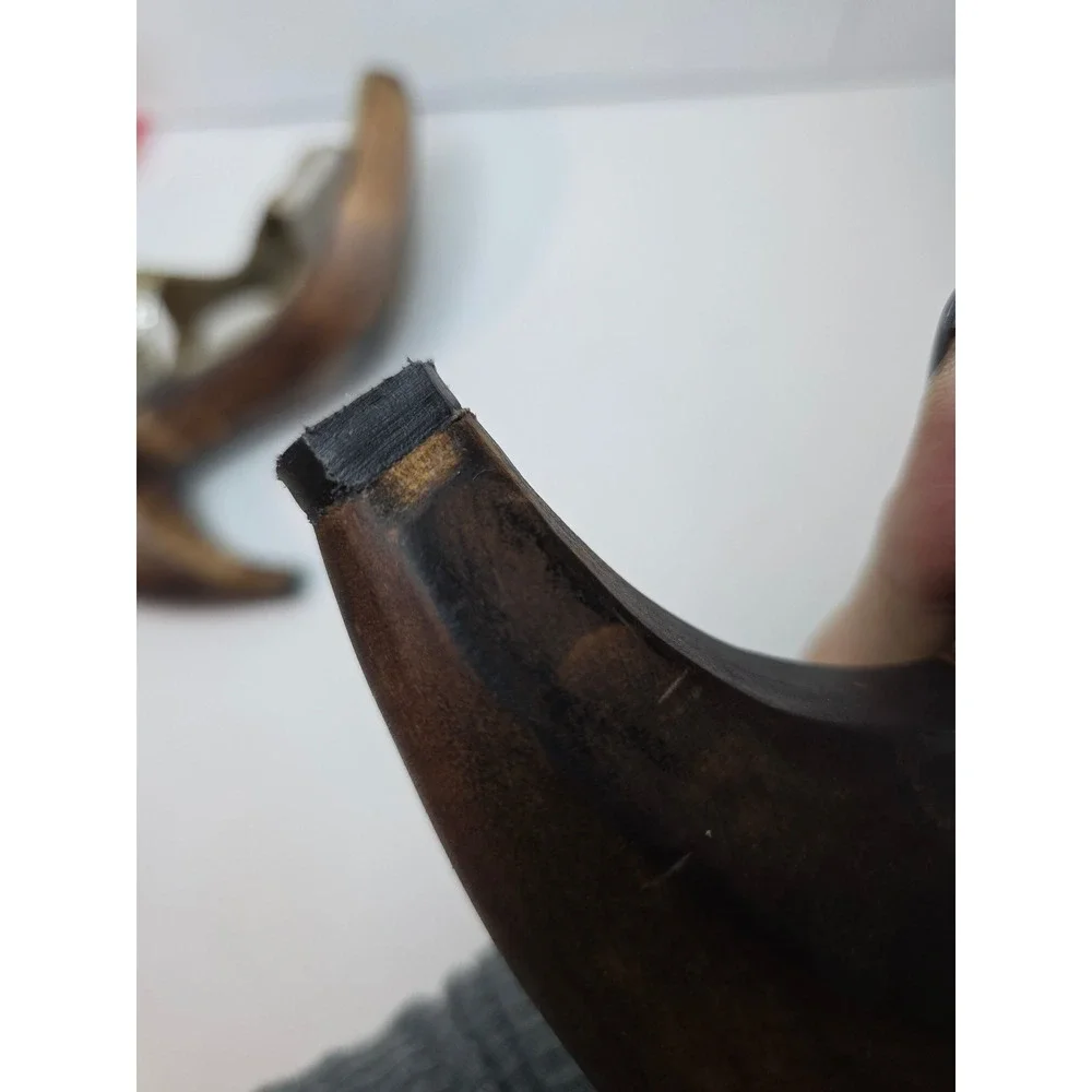 Coleen Cordero W's size 7?SilverStuddedGemstone WoodWedgePlatform Slipper Flaw!!
